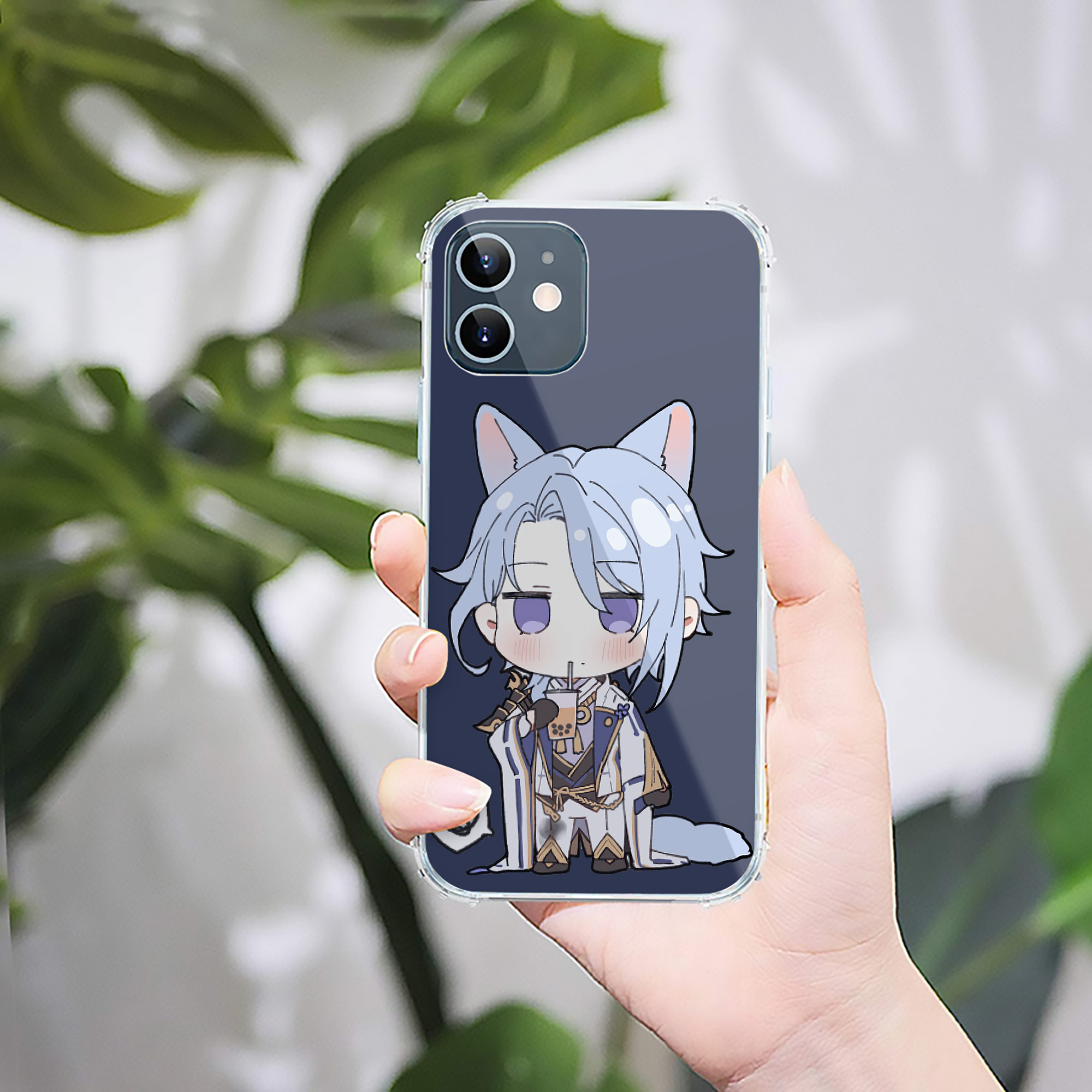 げんし神 神里綾人 かみさとあやと genshin Kamisato Ayato 【iPhone 12シリーズ対応】透明スマホケース（クリアソフトケース）
